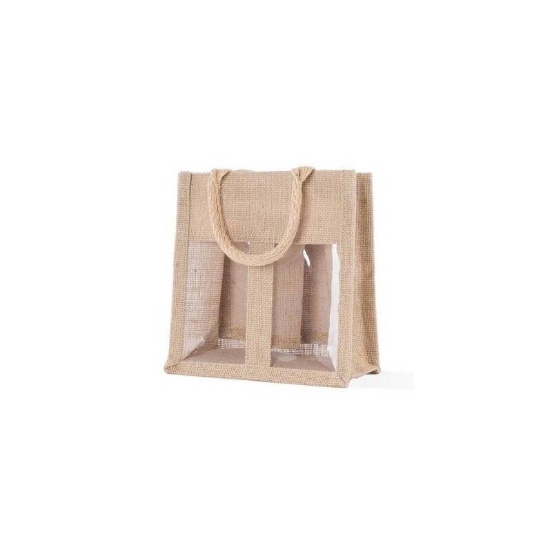 BORSA JUTA PORTA 2 VASETTI C/FIN 20+10x15cm
