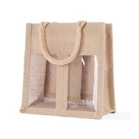 BORSA JUTA PORTA 2 VASETTI C/FIN 20+10x15cm