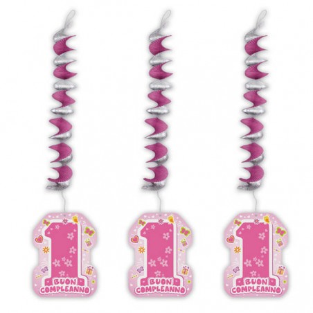 FESTONE PENDENTI 20X80cm 3pz ONE PINK