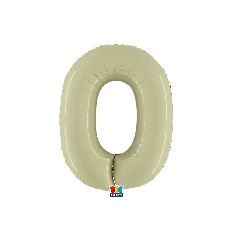 PALLONE NUMERO 0 MYLAR 102cm 40 VERDE OLIVA