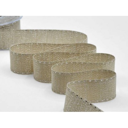 NASTRO RUSTICO LAME' C/IMPUNTURA mm36x20mt BEIGE