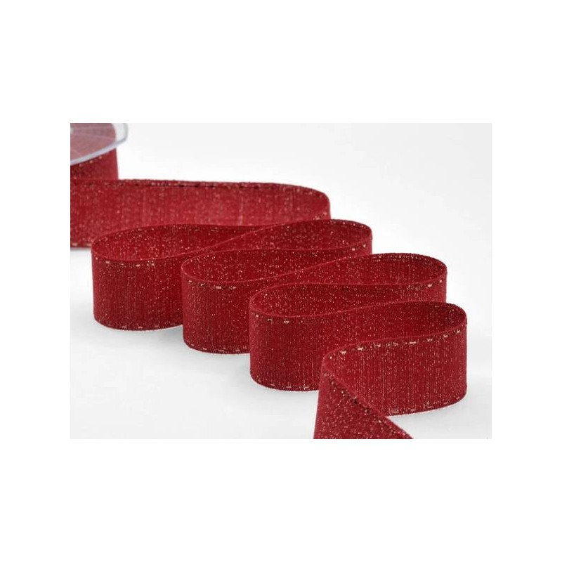 NASTRO RUSTICO LAME' C/IMPUNTURA mm36x20mt ROSSO