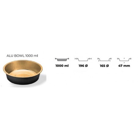TEGLIA TONDA ALU BOWL 1000ml ECLIPSE 50pz AS121095