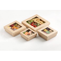 BOX CARTONCINO AVANA C/FINESTRA 12x12x4,5 750ml 25pz