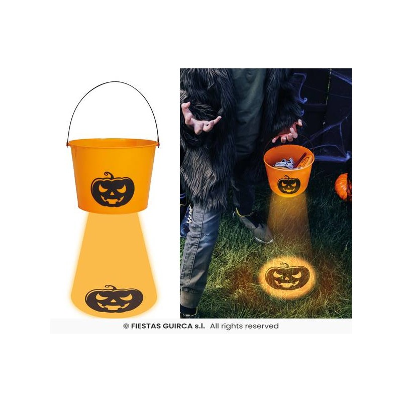 SECCHIELLO ARANCIO HALLOWEEN C/LUCE