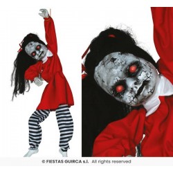 DECORAZIONE DA APPENDERE BAMBINA HORROR CON LUCE, SUONO E MOVIMENTO