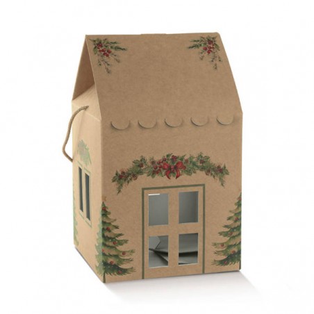 CASETTA AVANA C/CORDINI 23x23x26cm PINI VERDI