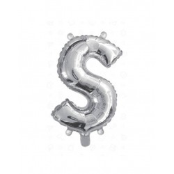 LETTERA S MYLAR SILVER 16" 40cm