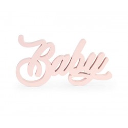 SCRITTA LEGNO BABY ROSA 38x20x3cm