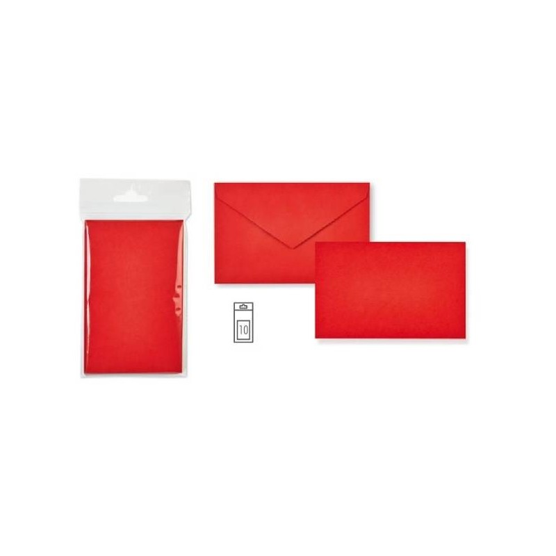 BIGLIETTO + BUSTA  9x14cm DRESDA 10pz ROSSO