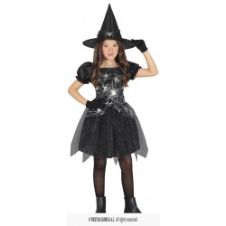 COSTUME BAMBINA STREGA ARGENTO 3-4 anni