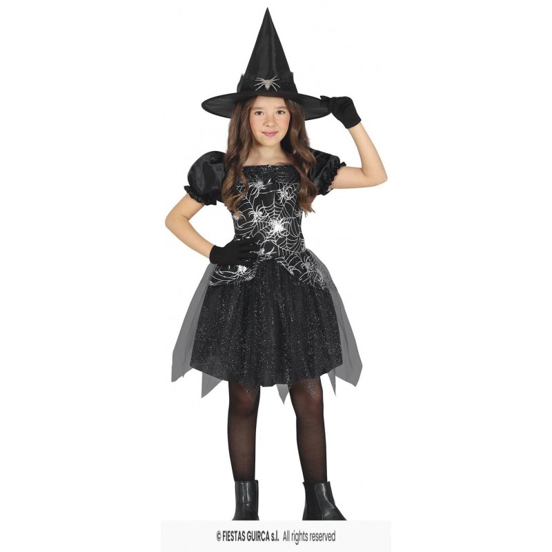 COSTUME BAMBINA STREGA ARGENTO 3-4 anni