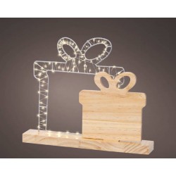 CORNICE PACCO REGALO IN LEGNO 35x30cm C/LED