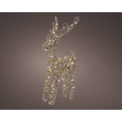 RENNA IN METALLO 12x30x55cm C/LED BIANCO CALDO