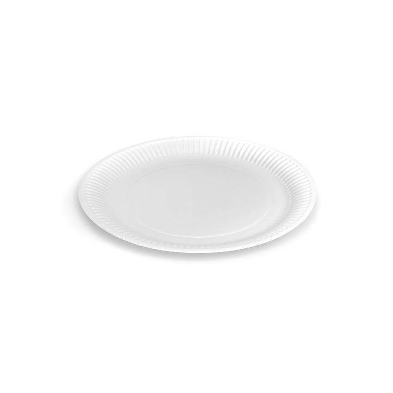 PIATTO IN CARTONCINO NON LAMINATO ø23cm BIANCO 100pz