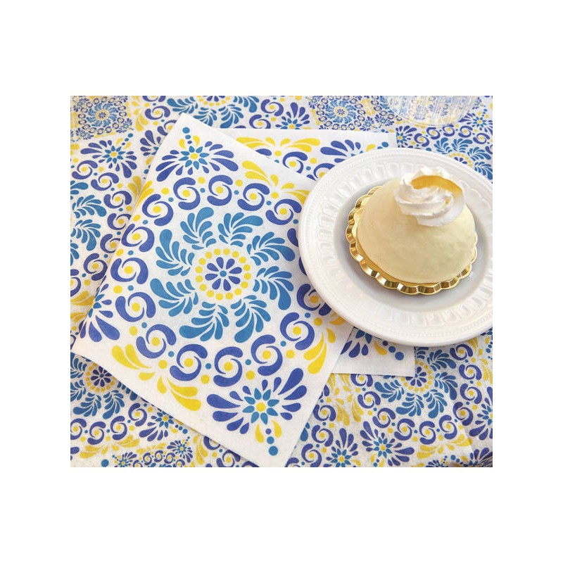 TOVAGLIA AIRLAID 100x100 BLU AMALFI 25pz