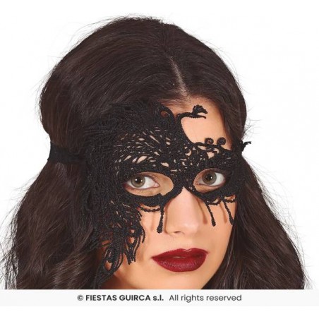 MASCHERA DONNA NERA IN PIZZO
