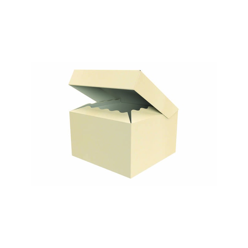 SCATOLA BAULETTO QUADRATELLA 25x25x15cm GOFFR. AVORIO PORTATA 6kg