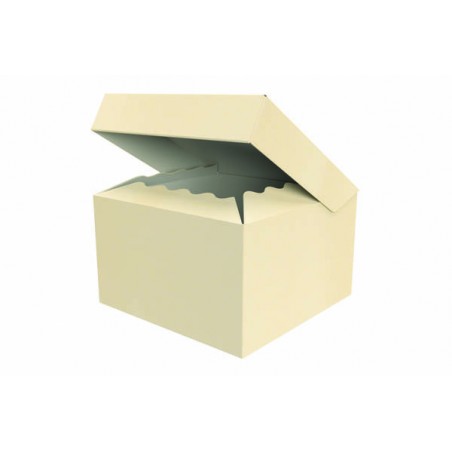 SCATOLA BAULETTO QUADRATELLA 25x25x15cm GOFFR. AVORIO PORTATA 6kg