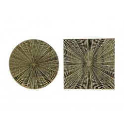 SPECCHIO C/STRIPES GLITTER ORO TONDO/QUADRO 20cm ass.to