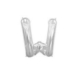 LETTERA W MYLAR SILVER 16" 40cm