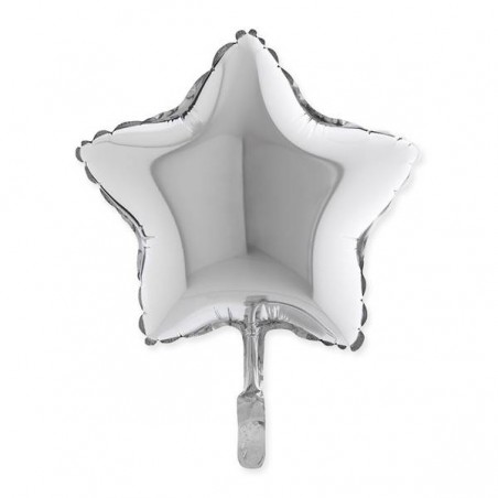 PALLONE MYLAR 23cm 9'' STELLA ARGENTO METAL