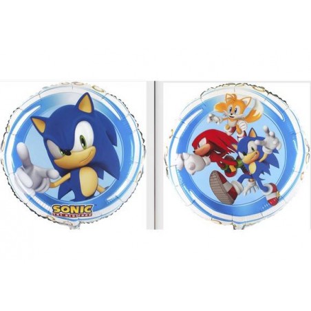 PALLONE MYLAR SONIC THE HEDGEHOG TONDO 18 43cm C/FILO E PESETTO