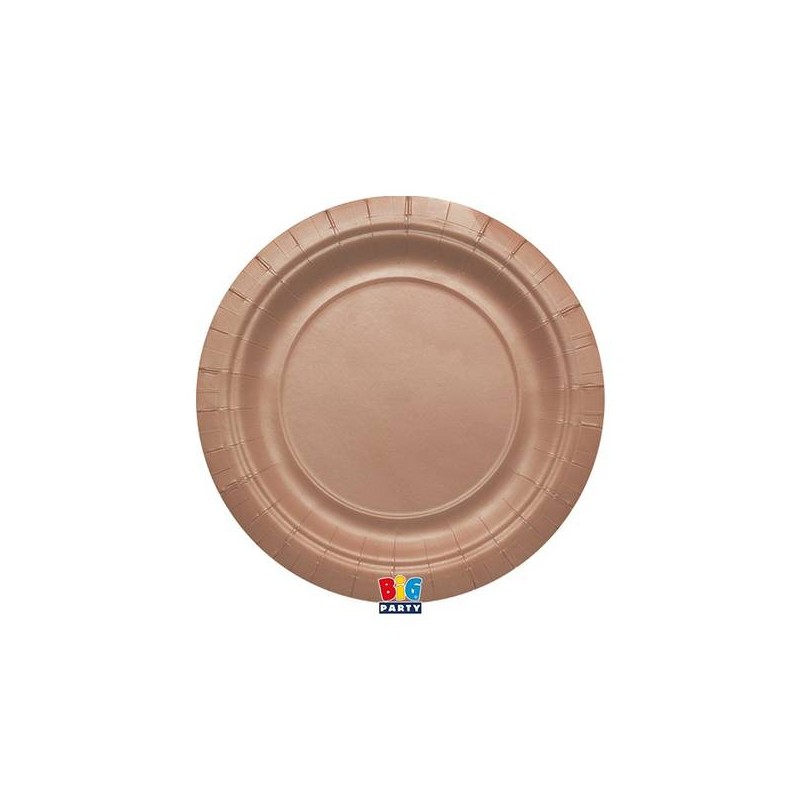 PIATTI DESSERT ECOLOR BIODEGRADABILI 18cm ROSEGOLD MATT 25pz