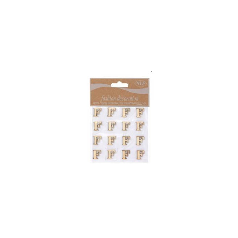 LETTERE 'F' IN LEGNO 10x10cm 16pz