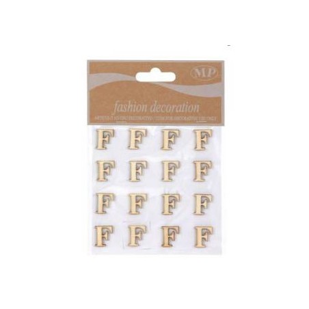 LETTERE 'F' IN LEGNO 10x10cm 16pz