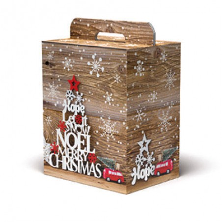 SCATOLA REGALO C/MANIGLIA LINEA 100 30,5x23x34 SNOWFLAKES