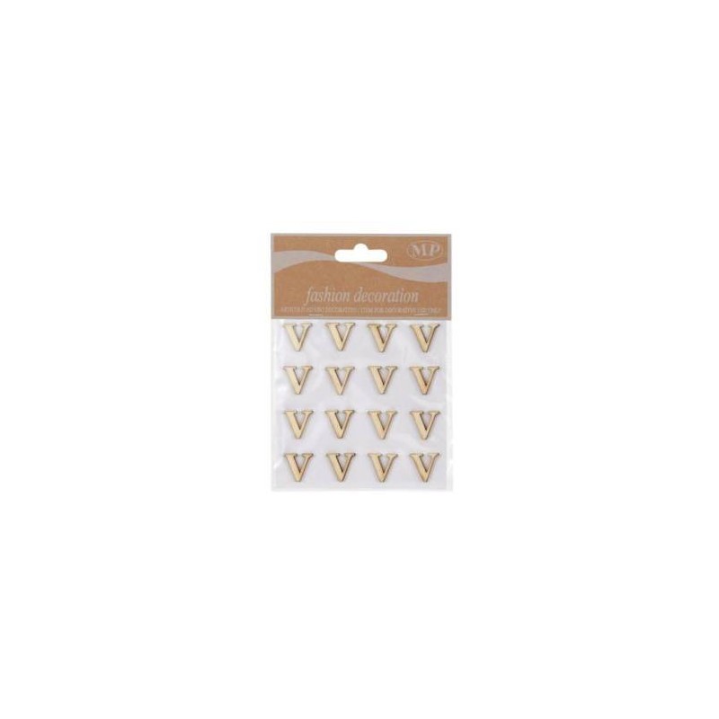 LETTERE 'V' IN LEGNO 10x10cm 16pz