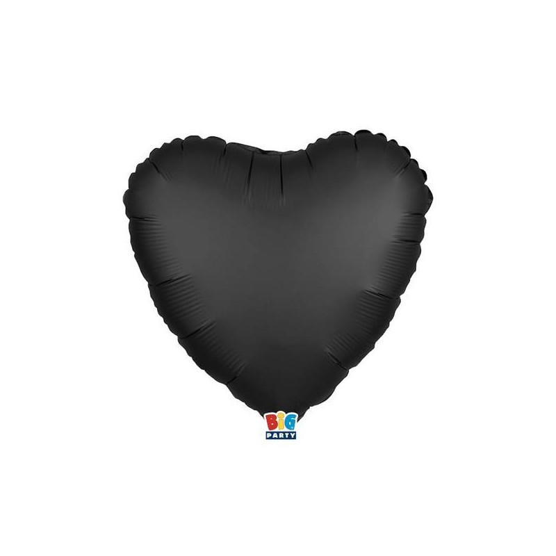 PALLONE MYLAR CUORE 18 45cm NERO SATIN