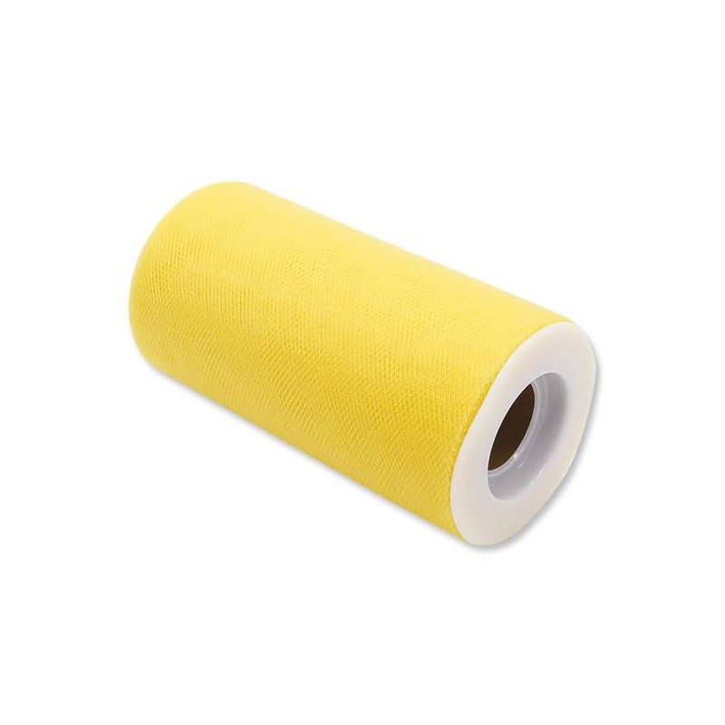 TULLE ROTOLO cm12,5x25mt GIALLO ZAFFERANO BIG