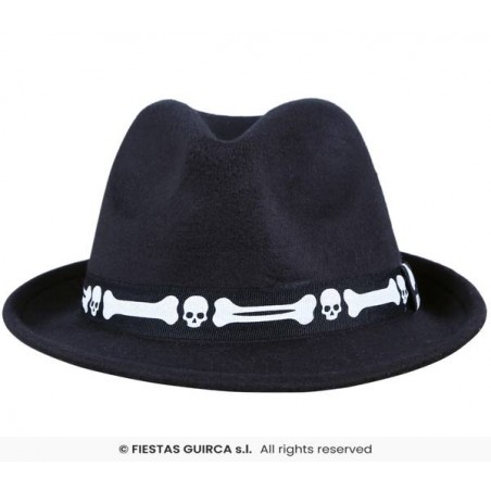 CAPPELLO NERO CON OSSA