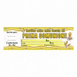 BLOCCHETTO INVITI COMUNIONE GOLD 20pz