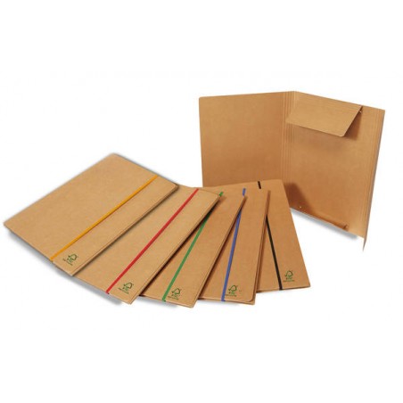 CARTELLINA 3 LEMBI A4 C/ELASTICO PIATTO H.5mm ECO AVANA
