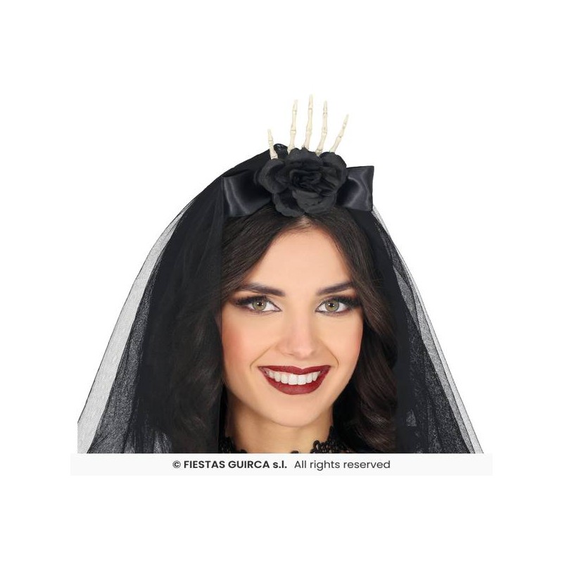 CERCHIETTO CON MANO E VELO NERO