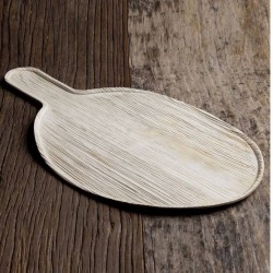 VASSOIO FOGLIA PALMA CON MANICO 26,5x20cm 25pz BIO COMPOSTABILE