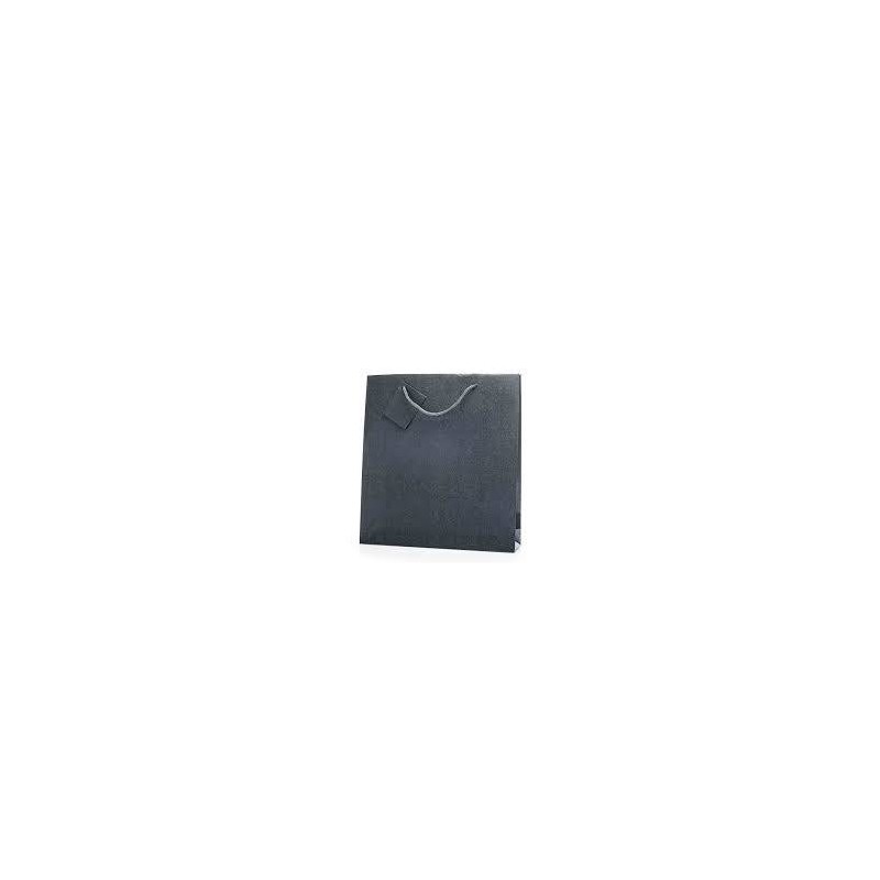 SHOPPER BIJOUX LUSSO PERLATA 24+6x26cm GRIGIO SCURO