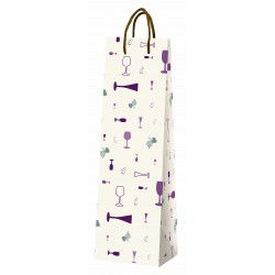 BORSA CARTA 1 BOTTIGLIA CHIC C/CORD 10x10x36cm