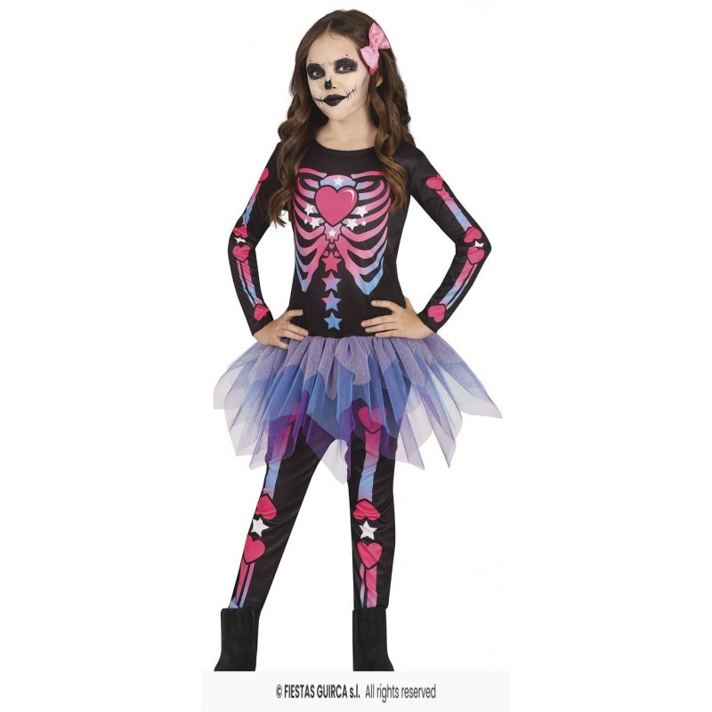 COSTUME BIMBA SCHELETRO PINK 10-12 anni