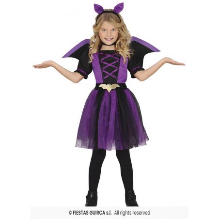 COSTUME BAMBINA PIPISTRELLO VIOLA 3-4 anni