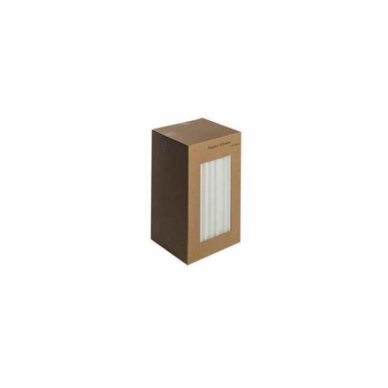 CANNUCCE CARTA ECOFRIENDLY mm8x20cm 250pz BIANCO BIO COMPOSTABILE