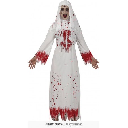 COSTUME DONNA SUORA INSANGUINATA TG.L 42-44