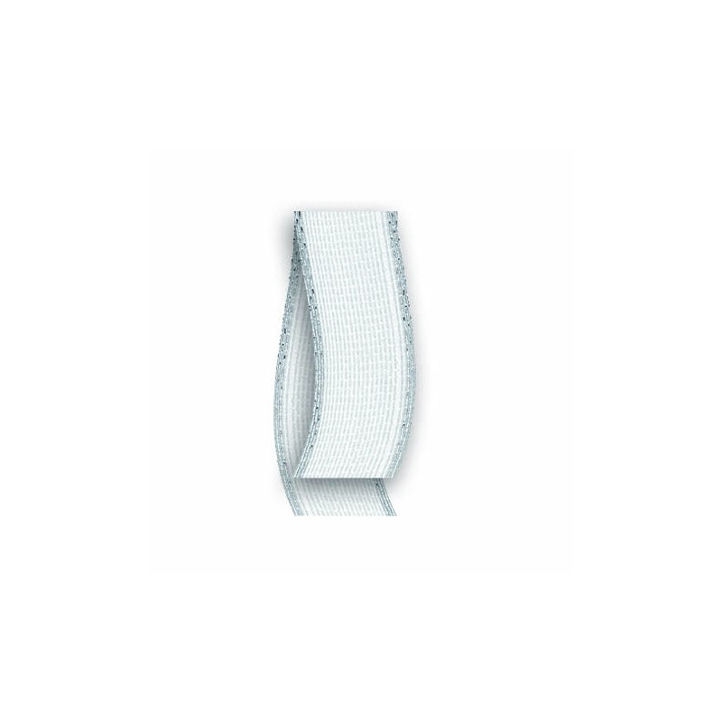 RONDELLA NASTRO 200 mm40x15mt BIANCO BORDO ARGENTO 04