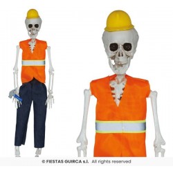 DECORAZIONE DA APPENDERE SCHELETRO OPERAIO 40cm