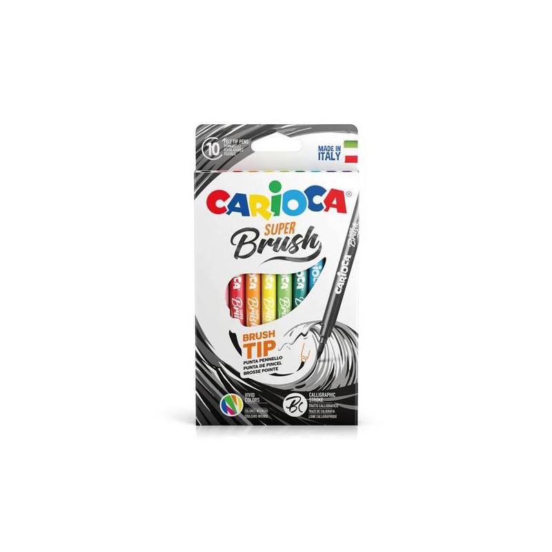 CARIOCA PENNARELLI SUPER BRUSH PUNTA PENNELLO 10pz