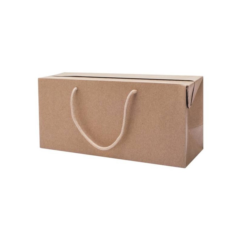 BORSA CARTA BAG BOX BOTTIGLIA 35+12x16/24cm KRAFT AVANA