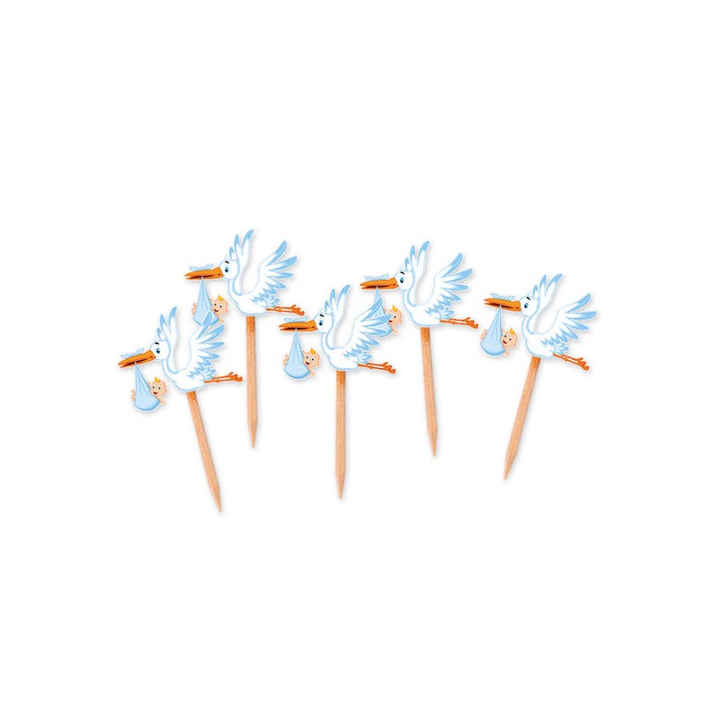 PICKS SAGOMATI CICOGNA CELESTE 25pz